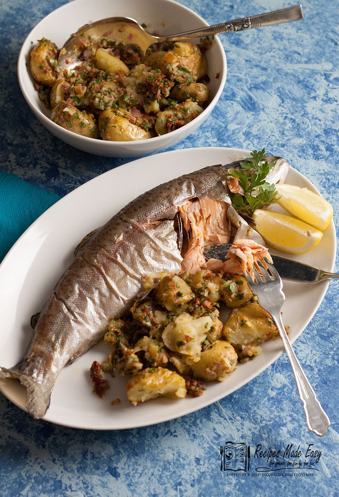 Oven Baked Trout with Crushed Potatoes