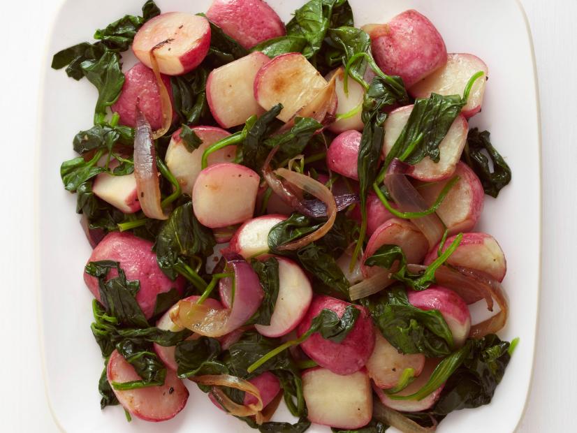 Sauteed Radishes and Spinach