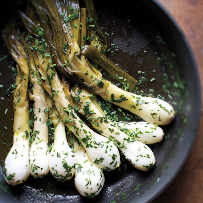 Butter Braised Spring Onions