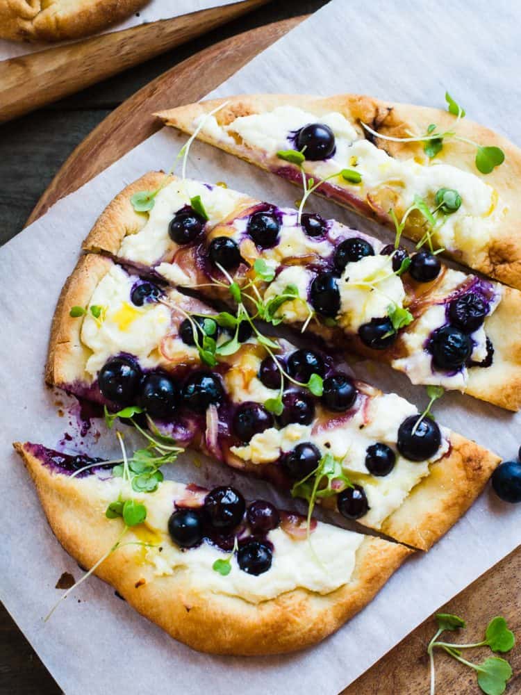 Blueberry, Feta, and Caramelized Onion Pizza