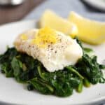 Simple Cod with Sauteed Spinach