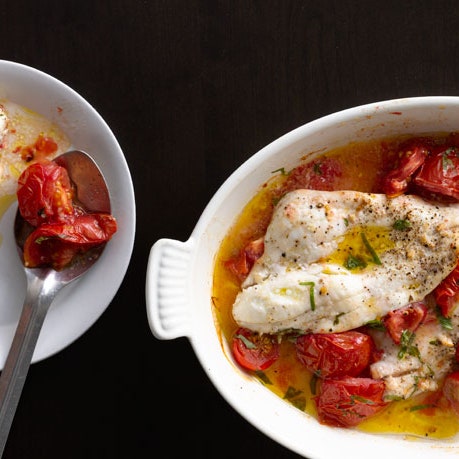 Baked Flounder in Tomatoes