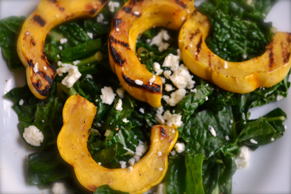 Grilled Delicata with Kale