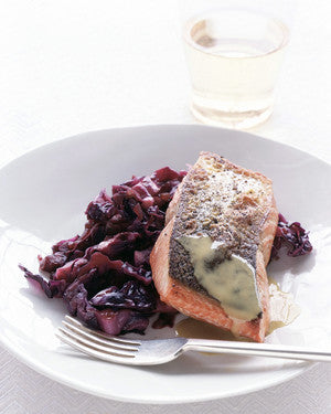 Crispy Salmon with Braised Cabbage